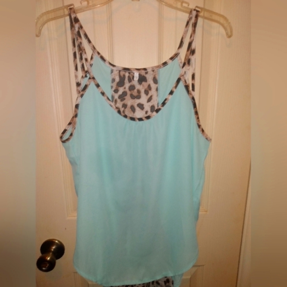 Animal Print Sleeveless Blouse